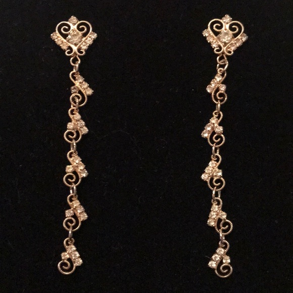 Long Rhinestone Earrings - Picture 1 of 1